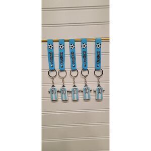Lionel Messi Argentina #10 Silicone Keychains Lot of 5 NEW